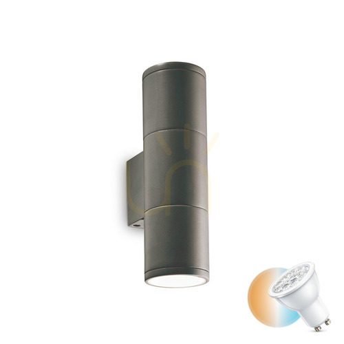 Check Outdoor Wall Lamp Ideallux Gun AP2 Small Anthracite 236841