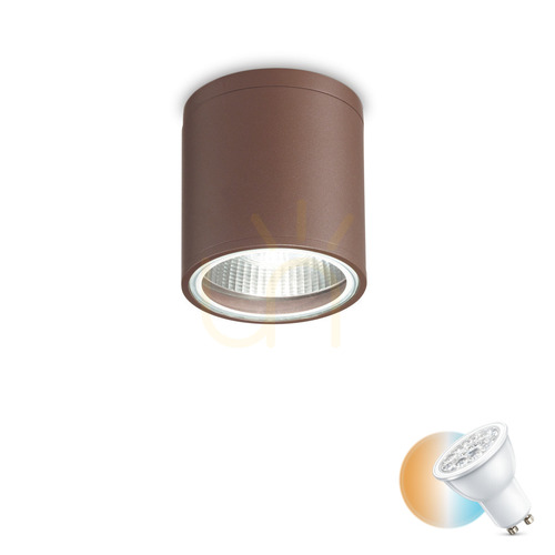 Check External Ceiling Light Ideallux GUN PL1 Coffee Brown GU10 11cm 163666