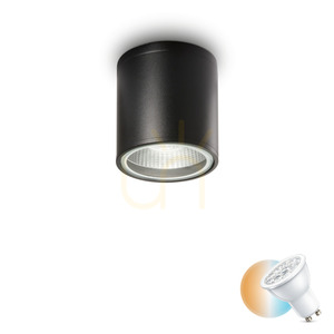 External Ceiling Light Ideallux GUN PL1 NERO Black Aluminum GU10 IP44 122687 small 0