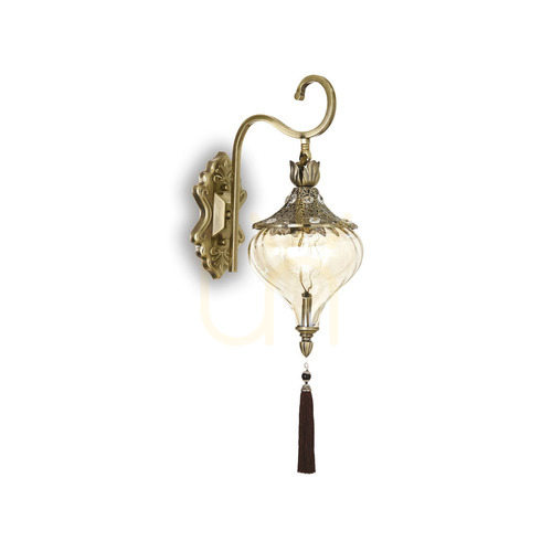 Check Wall Light Ideallux Harem AP1 Champagne Brass Glass 115962