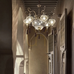 Pendant Light Ideallux Harem SP9 Champagne 75 cm 116006 small 2