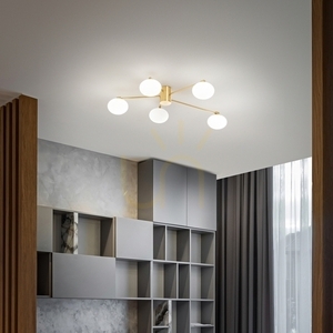 Plafon Ideallux Hermes PL5 D60 brass 316697 small 1