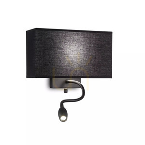 Wall Light Ideallux HOTEL AP2 Bianco White Fabric Chrome 035949 small 1