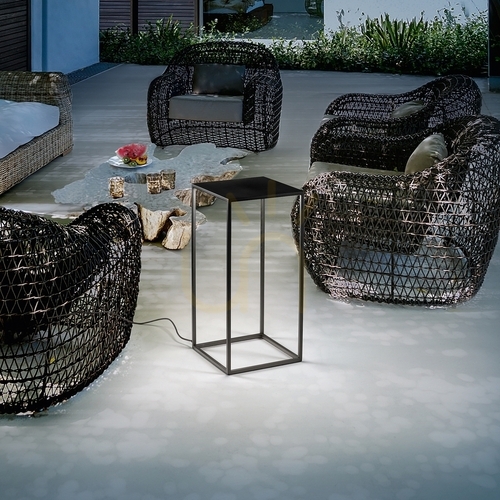Check Outdoor Standing Lamp Ideallux Ipotesi 282251 Black Aluminum LED 73 cm