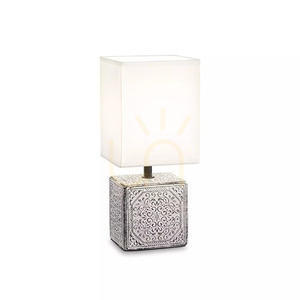 Table Lamp Ideallux Kali 245348 White E14 Metal Fabric small 1