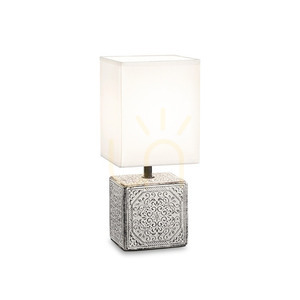 Table Lamp Ideallux Kali 245348 White E14 Metal Fabric small 0