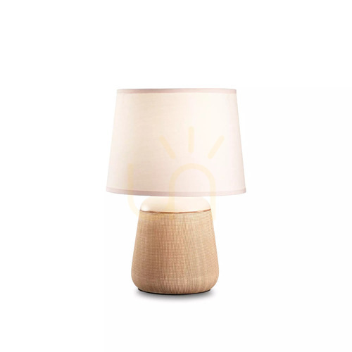 Check Table Lamp Ideallux KALI TL1 White Fabric Metal 20 cm 245331