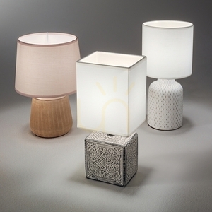 Table Lamp Ideallux KALI TL1 White Fabric Metal 20 cm 245331 small 2