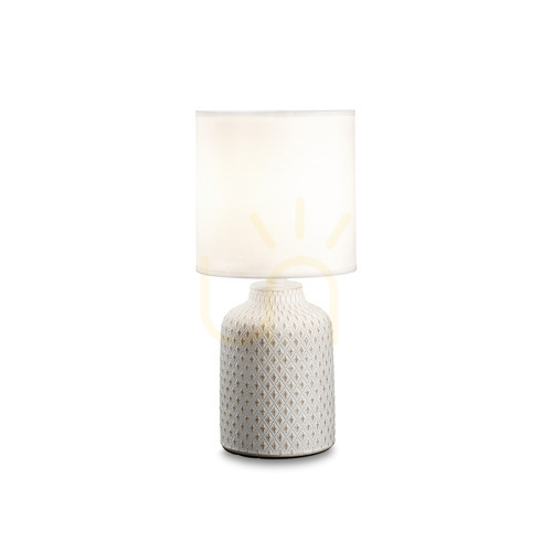 Check Table Lamp Ideallux KALI White Fabric Metal 32 cm E14 245393