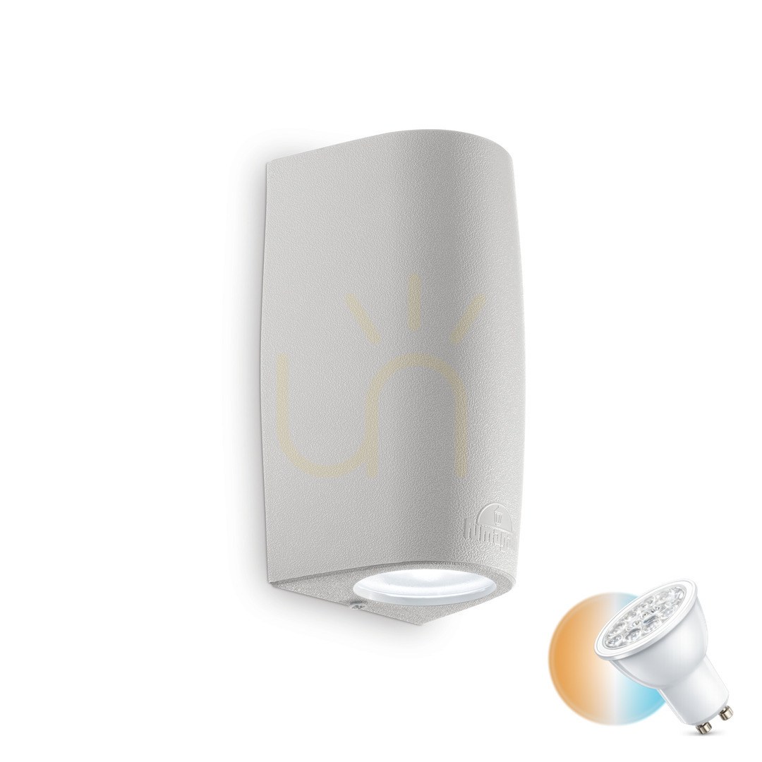 Outdoor Wall Lamp Ideallux Keope AP2 Grigio Grey GU10 2-Light 147796