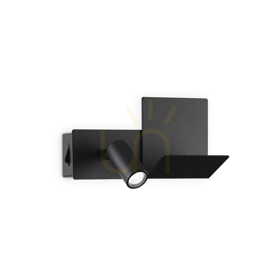 Wall Light Ideallux Komodo 1 AP Nero Black Metal LED 20 cm 291796