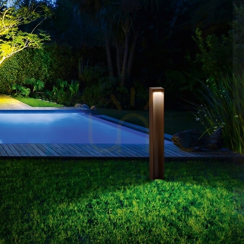 Check Outdoor Standing Lamp Ideallux Kurt Coffee Brown 65 cm LED 3000K 306858