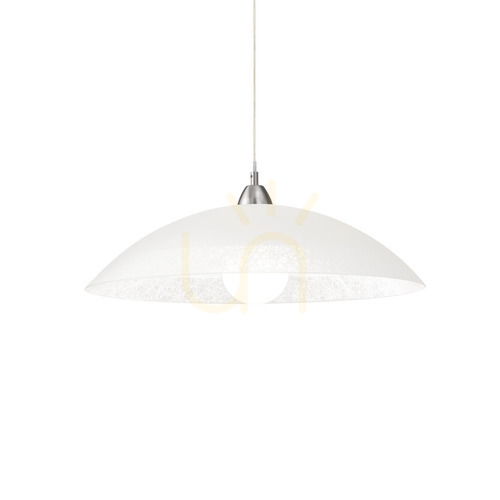 Check Pendant Light Ideallux Lana 068169 White Glass 50 cm E27