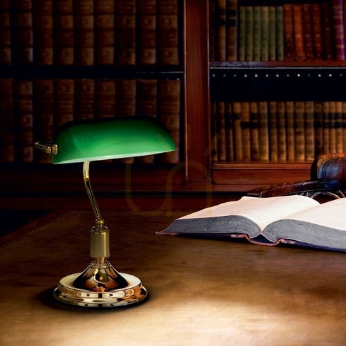 Check Table Lamp Ideallux Lawyer TL1 Brass Glass 26cm 013657