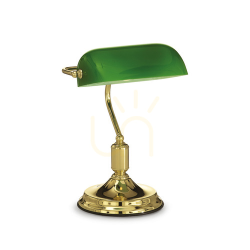 Check Table Lamp Ideallux Lawyer TL1 Brass Glass 26cm 013657