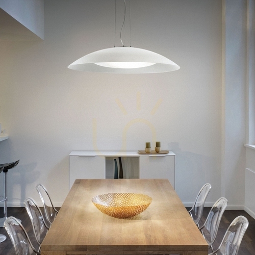Check Pendant Light Ideallux Lena SP3 D74 White Glass 74 cm 052786