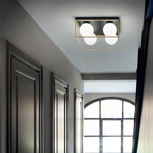 Check Plafond Ideallux Lingotto PL2 Nero czarny 45,5 cm 304137