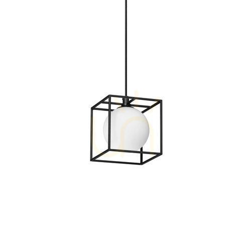 Check Pendant Light Ideallux Lingotto SP1 Nero Black Glass Metal 12 cm 327839