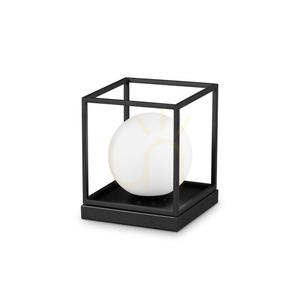 Table Lamp Ideallux Lingotto TL1 Big Black Glass Metal 327877 small 0