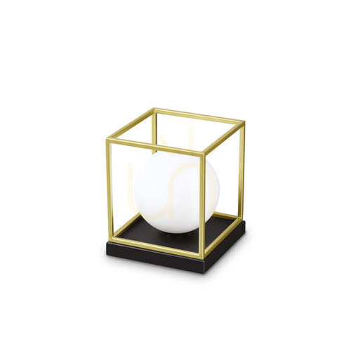 Check Table Lamp Ideallux Lingotto TL1 Big Brass Black Glass 251127