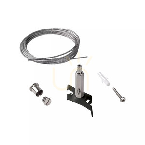Pendant Suspension Kit Ideallux LINK Black 3 m Aluminum 243283 small 1