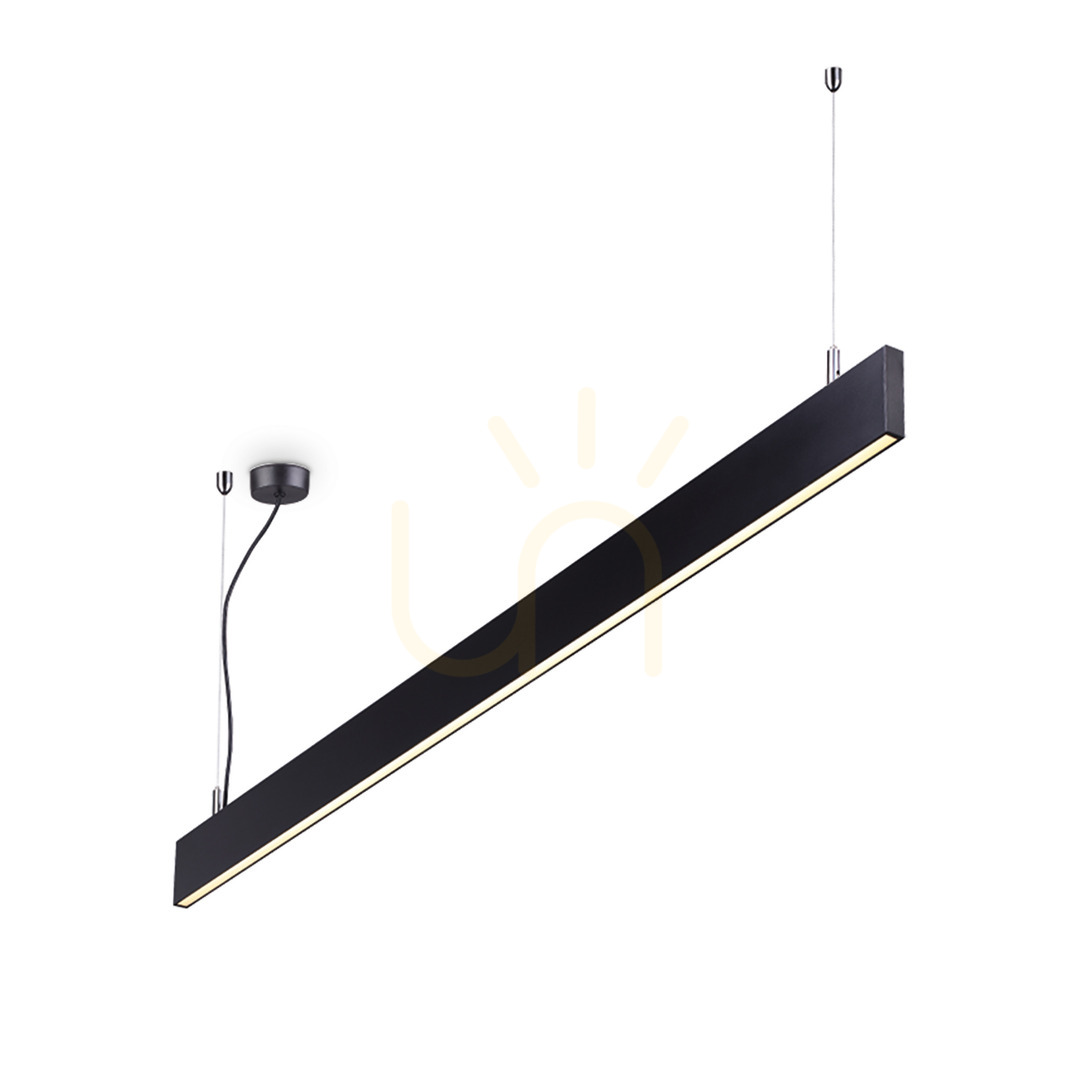 Pendant Light Ideallux Steel Linus Black LED 32W 3000K 120 cm 241975