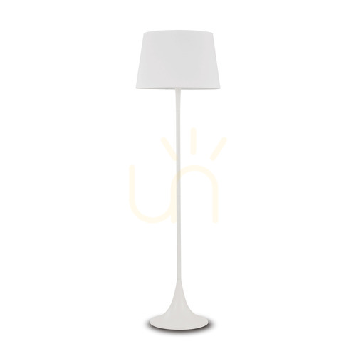 Check Standing Lamp Ideal Lux London PT1 White Fabric Metal 174 cm 110233