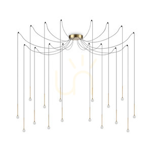 Pendant Light Ideallux Lucciola SP16 Brass Glass 20 cm LED 16W 284019 small 0