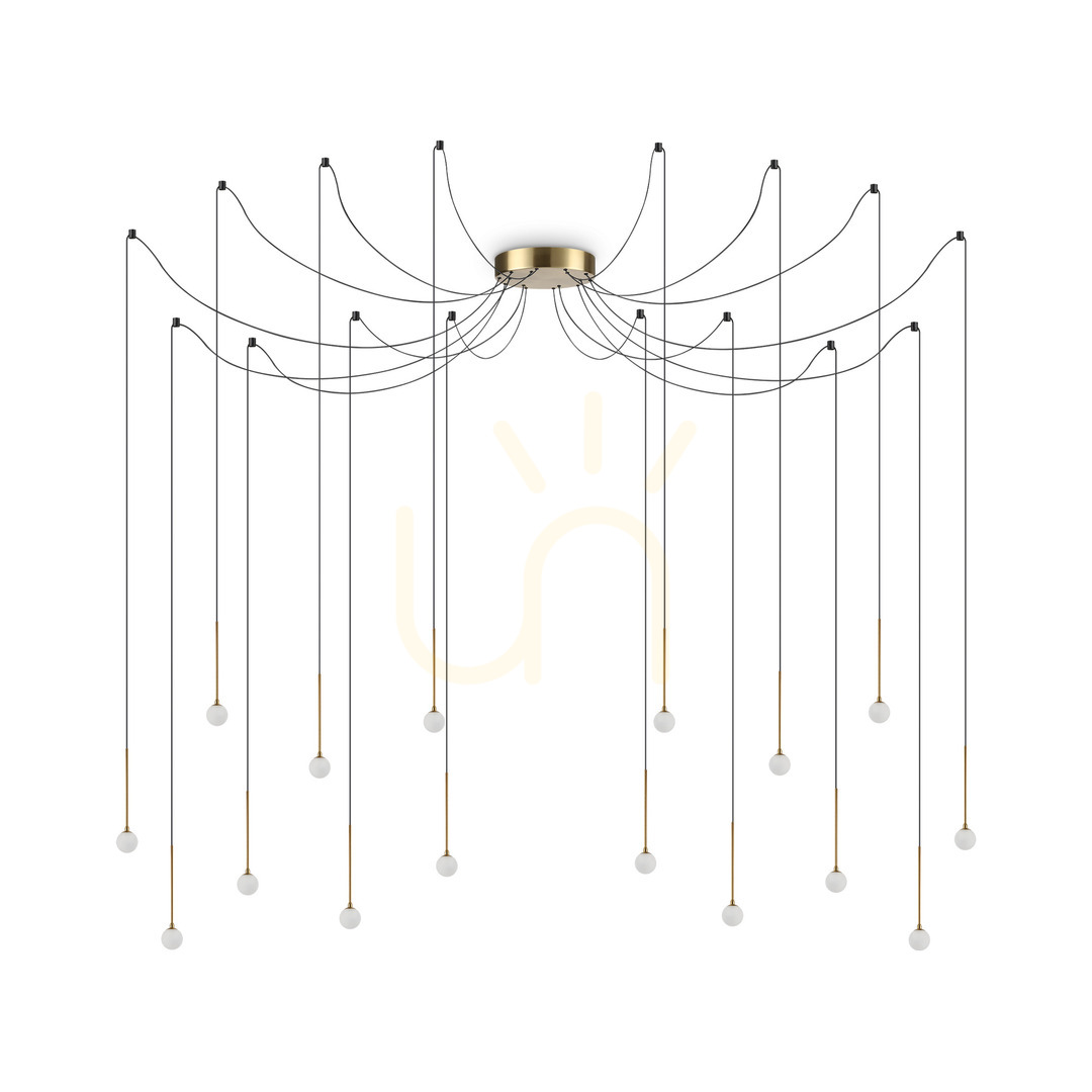 Pendant Light Ideallux Lucciola SP16 Brass Glass 20 cm LED 16W 284019