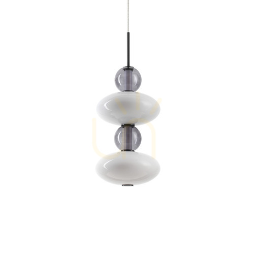 Check Pendant Light Ideallux Lumiere White Glass LED 28 cm 314167