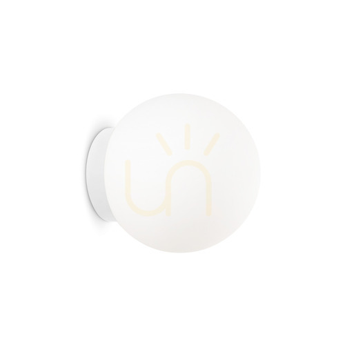 Check Wall Light Ideallux MAPA Bianco AP1 D20 White Glass Metal 059815