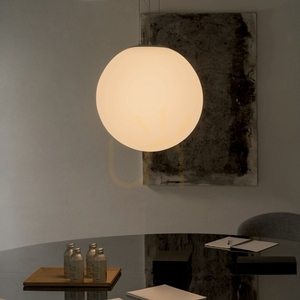 Pendant Light Ideallux MAPA BIANCO SP1 D50 White Glass Metal 032122 small 3