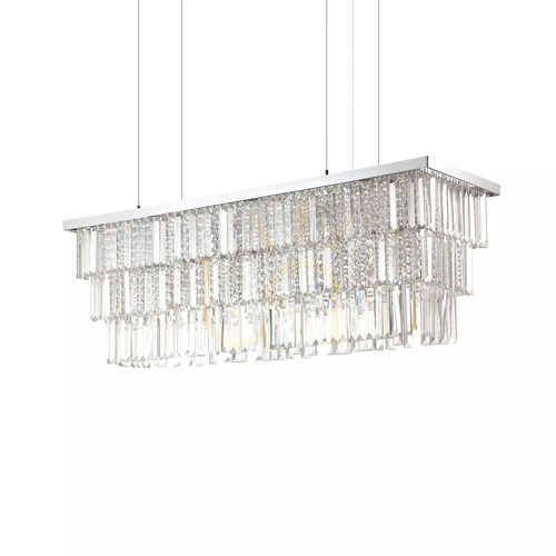 Check Pendant Light Ideallux Martinez SP8 Chrome Crystal 8-Light 166360