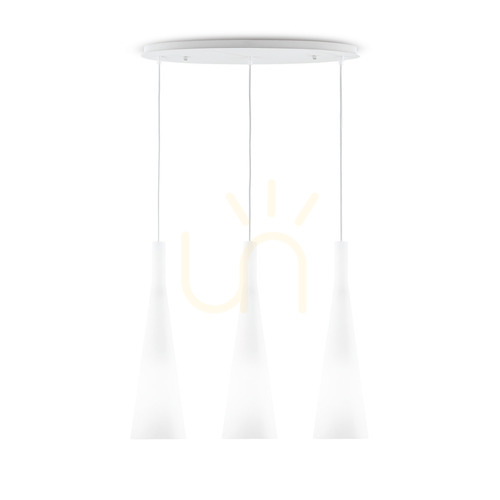 Check Pendant Light Ideal Lux Milk SP3 White Glass 62 cm 030326