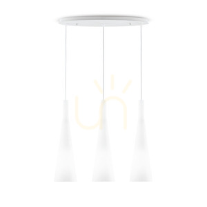 Pendant Light Ideal Lux Milk SP3 White Glass 62 cm 030326 small 0
