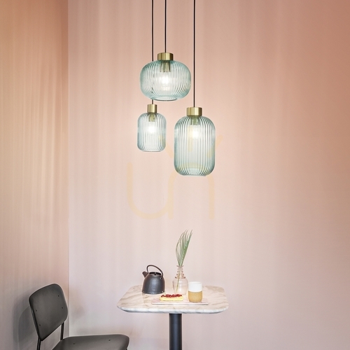 Check Pendant Light Ideallux Mint 248554 Green Glass 14 cm E27