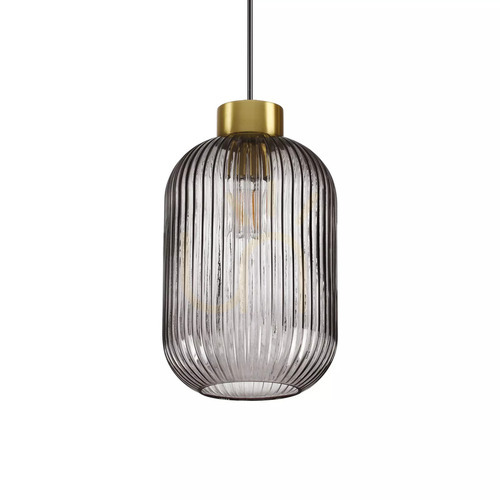 Check Pendant Light Ideal Lux Mint SP1 Fumé Glass Black 20 cm 237510