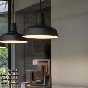 Pendant Light Ideallux Moby SP1 Nero Black Metal 35 cm 093659 small 3