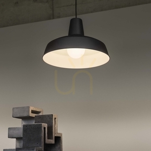 Pendant Light Ideallux Moby SP1 Nero Black Metal 35 cm 093659 small 4