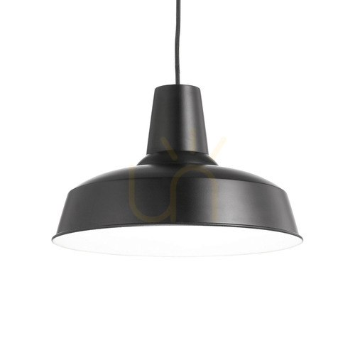 Check Pendant Light Ideallux Moby SP1 Nero Black Metal 35 cm 093659