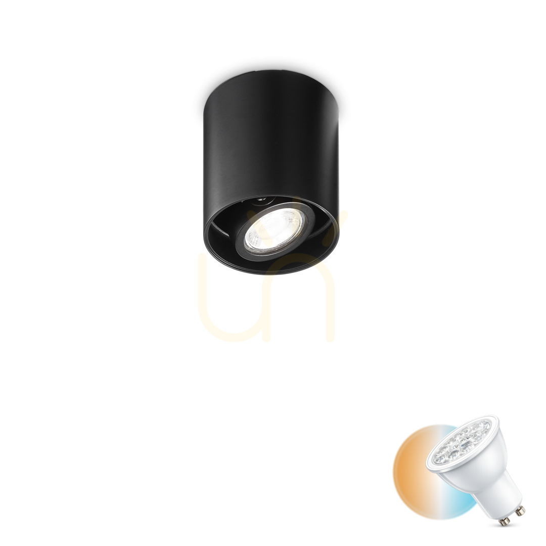 Plafon sufitowy Ideallux Mood PL1 D09 Round Nero czarny GU10 243924