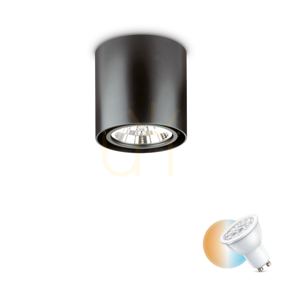 Plafon Ideallux Mood PL1 D15 czarny 15 cm GU10 243450