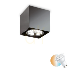 Plafon Ideallux MOOD PL1 D15 Square Nero czarny 15 cm GU10 243931 small 0
