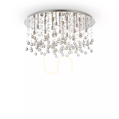 Check Plafond Ideallux Moonlight PL15 Cromo chrome crystal 80 cm 077819