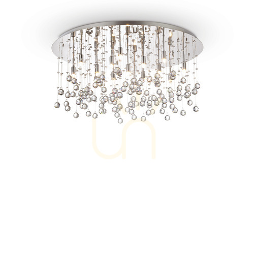 Check Plafond Ideallux Moonlight PL15 Cromo chrome crystal 80 cm 077819
