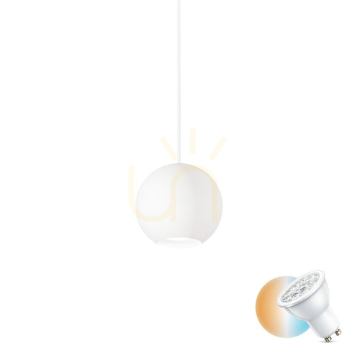 Check Pendant Light Ideal Lux Mr Jack SP1 Small White Metal GU10 231228