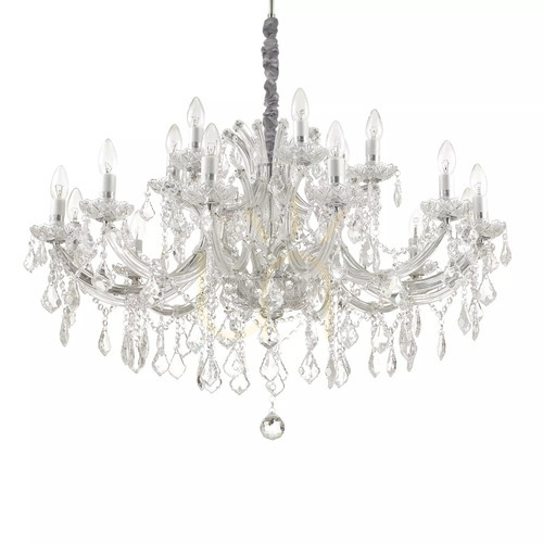 Check Pendant Light Ideallux Napoleon SP18 Chrome Crystal 96cm 167268
