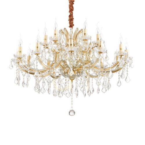 Check Pendant Light Ideallux Napoleon SP18 Gold Crystal 96 cm 167411