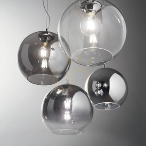 Pendant Light Ideallux Nemo SP1 D40 Fume Glass Chrome 094229 small 3