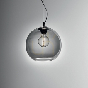 Pendant Light Ideallux Nemo SP1 D40 Fume Glass Chrome 094229 small 5